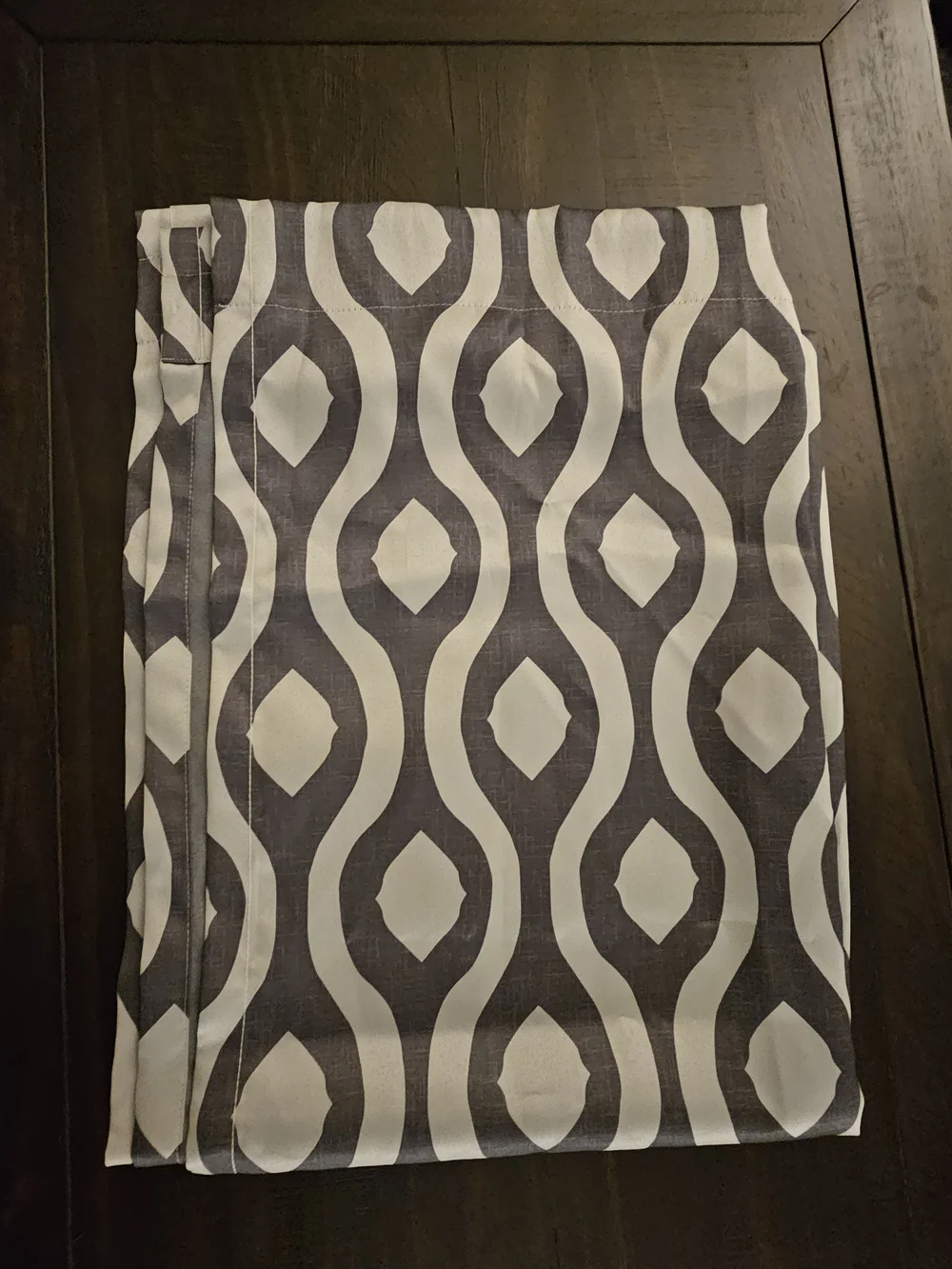 Mainstays Gray and White Geometric Curtain Panel-set of 2